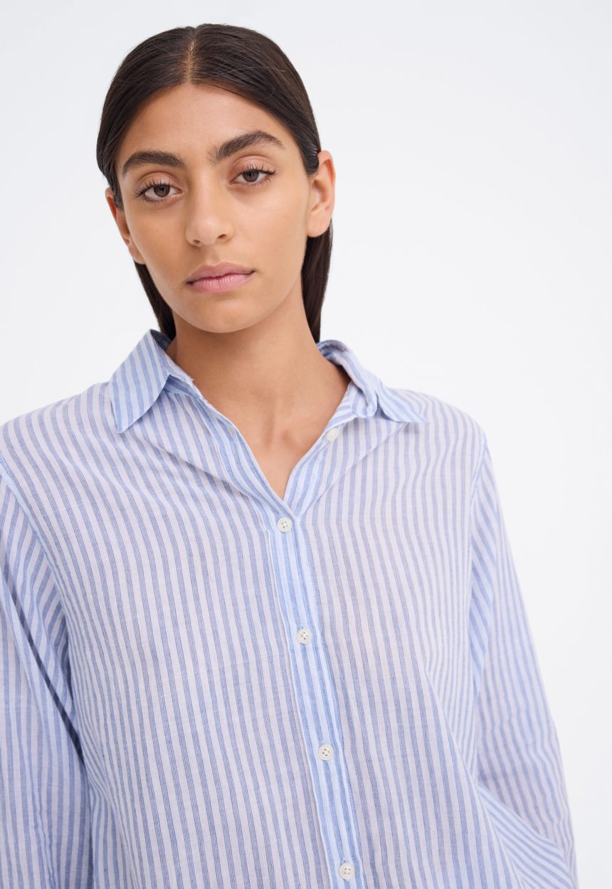 Jac + Jack Yeats Shirt - Four Stripe in Denim Blue